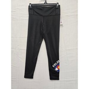 Collette Love Colorado Spirit Black Compression Leggings High Waist Womens Large